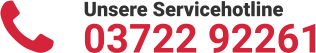 Unsere Servicehotline 03722 92261