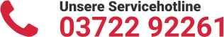 Unsere Servicehotline 03722 92261