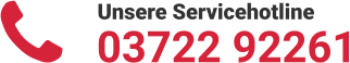 Unsere Servicehotline 03722 92261