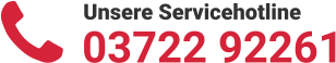 Unsere Servicehotline 03722 92261