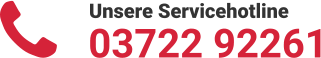 Unsere Servicehotline 03722 92261