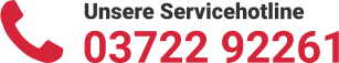 Unsere Servicehotline 03722 92261