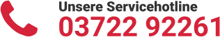Unsere Servicehotline 03722 92261
