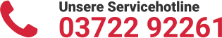 Unsere Servicehotline 03722 92261